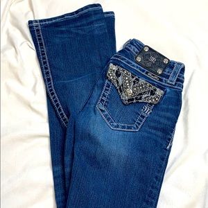 MissMe Mid Rise Bootcut Jeans - Medium Wash